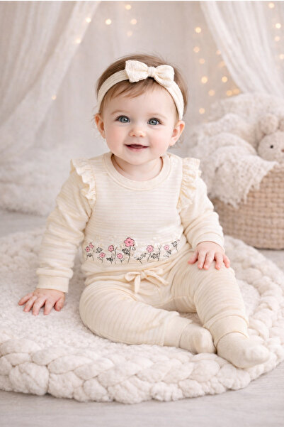 Stylein Baby Girl Floral Embroidered 2-Piece Set