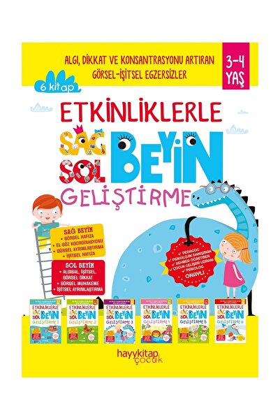 hayykitap Etkinliklerle Sağ Beyin Sol Beyin Geliştirme Seti 6 Kitap Takım 3-4...