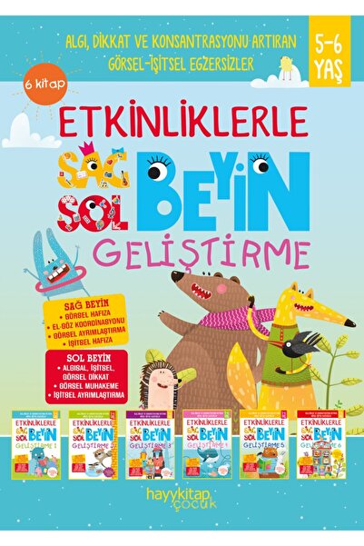 hayykitap Etkinliklerle Sağ Beyin Sol Beyin Geliştirme (5-6 Yaş) 6’lı Set