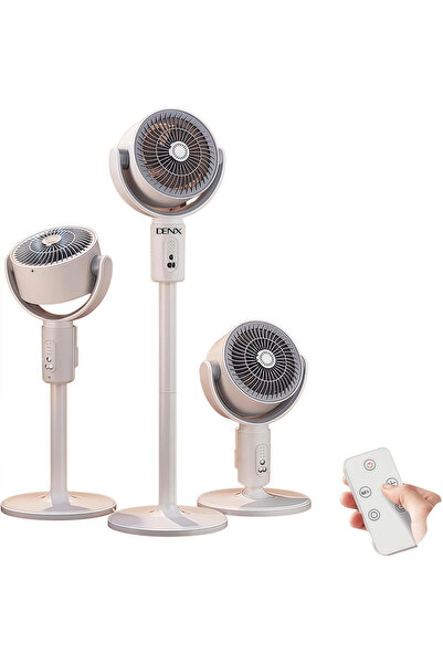 Denx Air Circulation Floor Fan with Remote, Rechargeable Desk & Pedestal Fan ...