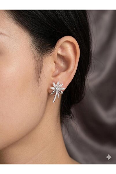 Melisa Takı & Aksesuar Jewelry Steel Silver Color Stone Earrings