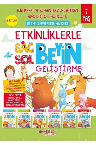hayykitap Etkinliklerle Sağ Beyin Sol Beyin Geliştirme (7 Yaş) 6’lı Set - Can...