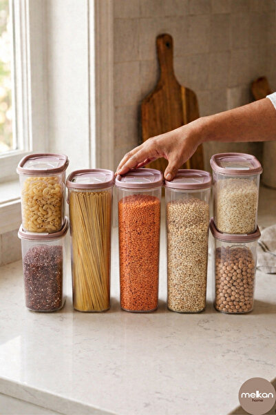Melkan Home مجموعة من 7 حاويات طعام سعة 13 لتر - حاوية لتخزين الحبوب والطعام ...