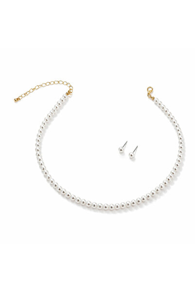Pursehuit Set colier și cercei, auriu, cu perle, Nicholine C1
