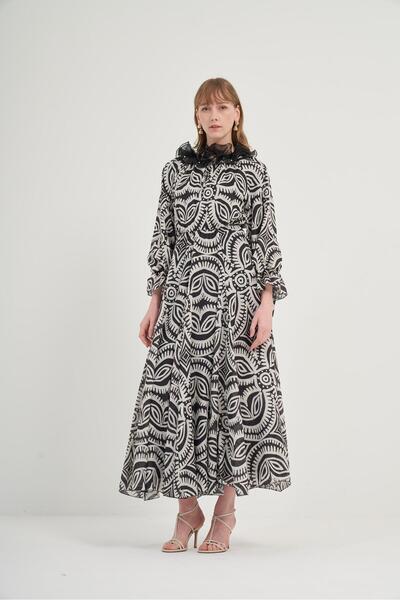 FTZ WOMEN Φόρεμα από φυσικό λινό μαύρο 31040