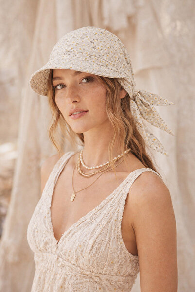 Külah Kadın Safari Bağlamalı Eşarp Siperli Bandana Plaj Şapkası