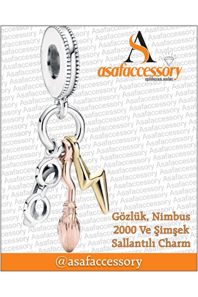 asaf Harry potter gözlük , şimşek , nimbus 2000 charm | gümüş kaplama