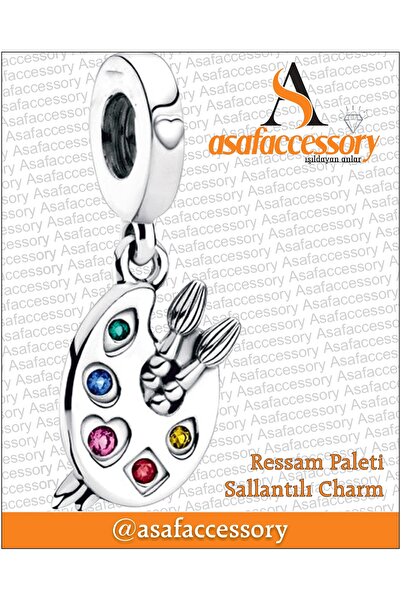 asaf Ressam Paleti Sallantılı Charm ( gümüş kaplama