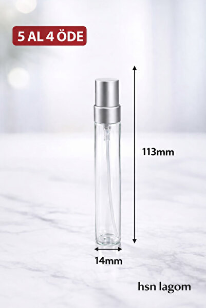 HSN LAGOM Boş kalem parfüm şişesi 10 ml cam gümüş silver hsn lagom( 1 ADET)