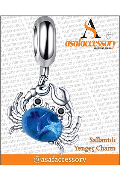 asaf Sallantılı Yengeç Charm / asafaccessory / gümüş kaplama