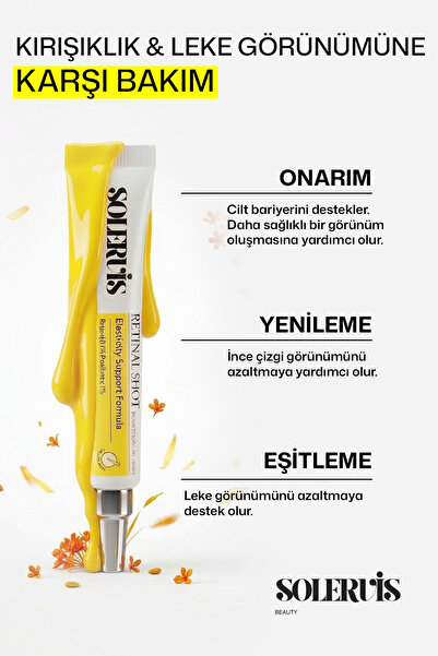 SOLERVIS Retinal Shot 0.1% Gece Kremi 15 ml | Niacinamide, Panthenol, Peptit ...