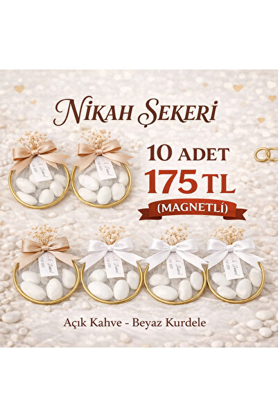 Nilsu Tasarım Nikah Şekeri Magnet 10 Adet (mıknatıslı)