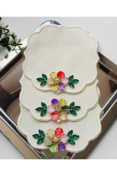 ELÇİÇEK HOME منديل تقديم، منديل كوكتيل، منديل تقديم جانبي للقهوة 3 قطع