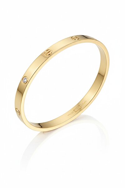 ATALYA ACCESSORY Gold Rengi Çelik Kadın Kelepçe - Kararmaz - Paslanmaz