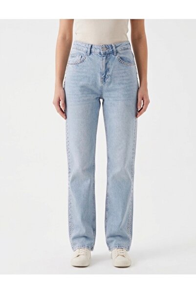 Blues Outlet بنطلون جينز نسائي من ماركة ستون سترايغت سليم فيت - أزرق