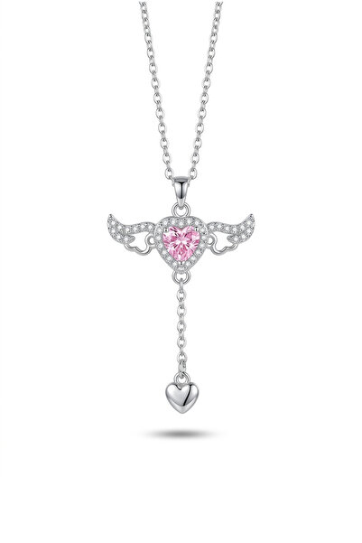 MAVEGA Kadın Paslanmaz Kararmaz Çelik Zirkon Taşlı Hareket Eden Melek Kanatlı...