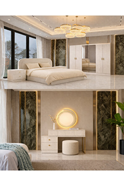 inegölmobilyası Maldiv Yatak Odası Takımı %100 MDF BAZALI