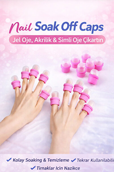 SEVRU Oje Çıkarıcı Vakumlu 10 Adet Poly Jel Kalıcı Oje Jel Tırnak Çıkarıcı Tı...