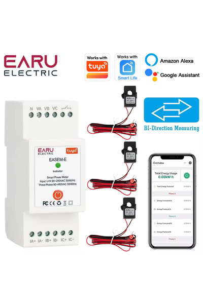 choice2 عداد طاقة ذكي ثلاثي الأطوار ثنائي الاتجاه يعمل بتقنية الواي فاي من تو...