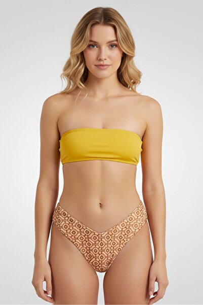 Asos Design Women 1 Peace Pull On Hipster Bikini Bottom, Multicolor