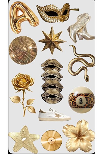 Limitless Design مجموعة ملصقات ذهبية فاخرة - ملصقات ديكور جمالية وعصرية (قناع...