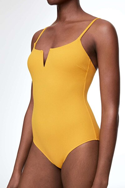 VINIA Oysho V-Cut Piqué Swimsuit