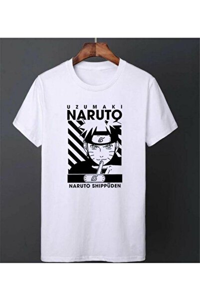 CLASSY.MODA Tricou unisex alb supradimensionat, imprimat, croială lejeră, îmb...