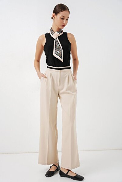 COjans Wide Leg Fabric Trousers 30088 - Cream