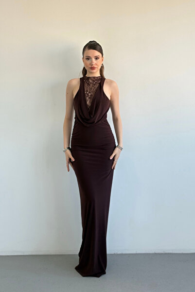 Aventien Degaje Yaka Lace Detailed Design Dress