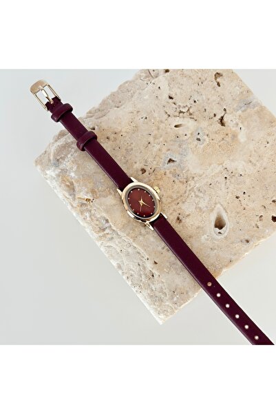 Vesce Atelier Besti Saat Burgundy Cord Gold