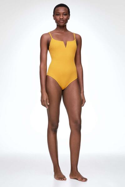 VINIA Oysho V-Cut Piqué Swimsuit