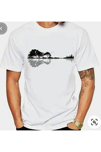 CLASSY.MODA Tricou unisex alb supradimensionat, imprimat, croială lejeră, îmb...