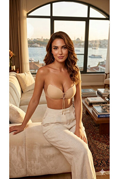 TREND DOKUNUŞ KADIN TEN RENGİ İPLİ ŞEKİLLENDİRİCİ DOLGUSUZ TOPARLAYICI VE YAP...