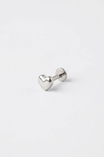Jaida Moda Gümüş Renk Kalp Figürlü Tragus Helix Kıkırdak Çelik Piercing 6mm K...