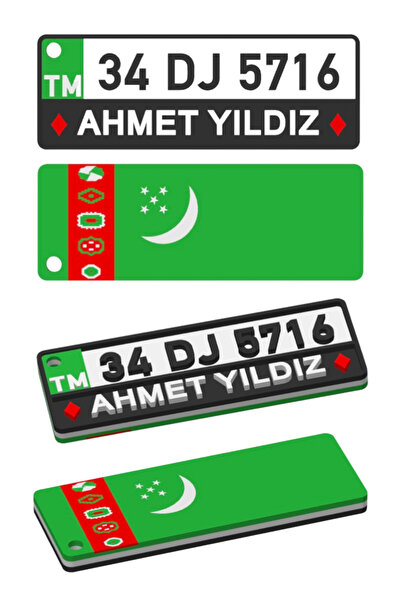 TÜRKMENİSTAN TEMALI PLAKA ANAHTARLIK