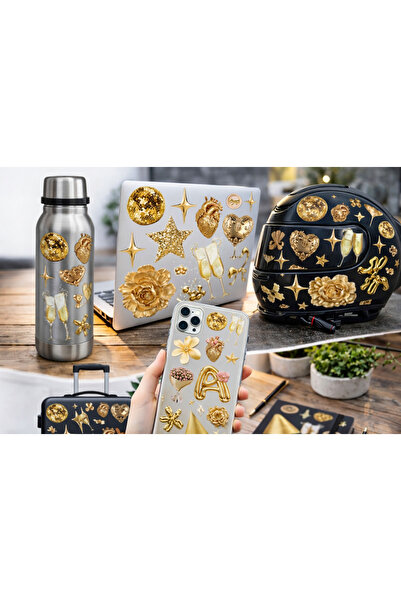 Limitless Design مجموعة ملصقات ذهبية ذات طابع جمالي - تصاميم فاخرة وأنيقة |  ...