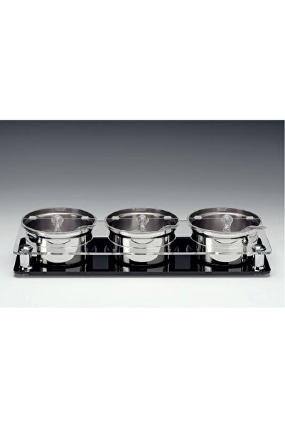 Zicco Triple Sauce Bowl and Jam Bowl Stand with Steel Bowls