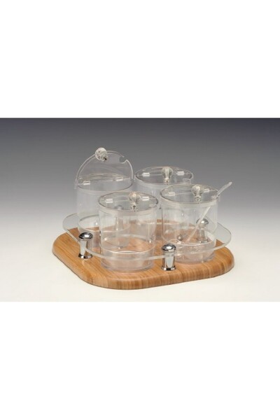 Zicco Sauce Bowl and Jam Bowl with Wooden Stand