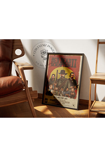 512 STORE Red Dead Redemption 2 Game Duvar Retro Çerçevesiz Kuşe Kağıt Poster...