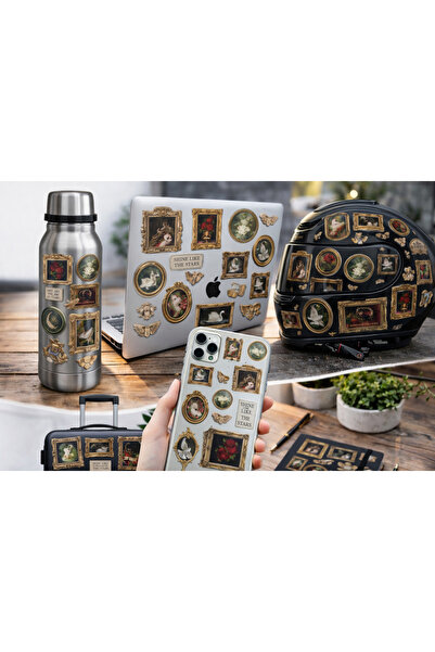 Limitless Design مجموعة ملصقات بإطار عتيق - مجموعة ملصقات فنية عتيقة وجمالية ...