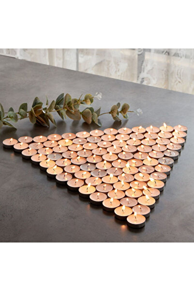 TEA LİGHTS 100 round metal-coated candles