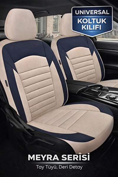 TROBUS غطاء مقعد من الجلد الاصطناعي باللون البيج متوافق مع رينو كليو 4 2012-2...