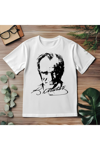 CDA Λευκό παιδικό μπλουζάκι Ατατούρκ της 23ης Απριλίου, από βαμβάκι υψηλής πο...