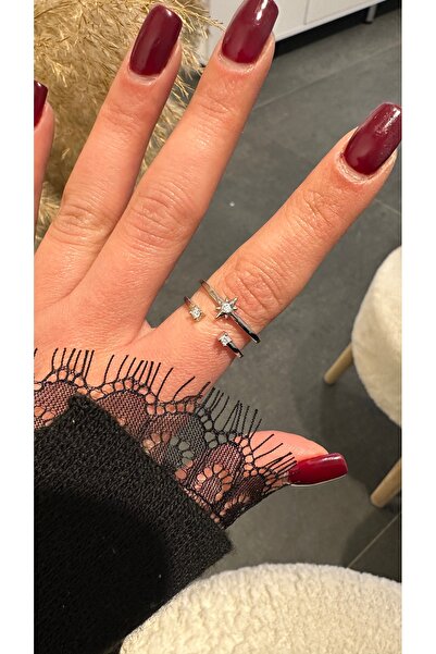 GLARE JEWELRY CO Mini Star Model Zircon Stone Stainless Steel Ring Is Adjustable