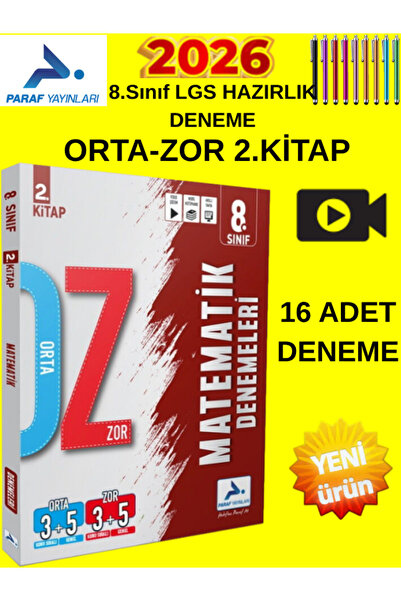 Ens Yayıncılık Paraf 2026 Lgs Matematik 2.Kitap 16 Deneme Sınavı + Tablet Kal...