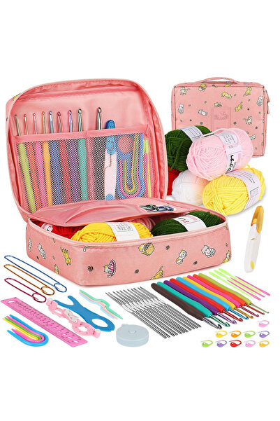 Yoawllty Adult Beginner Crochet Kit Pink Cat, All-in-One Knitting Kit with Ya...