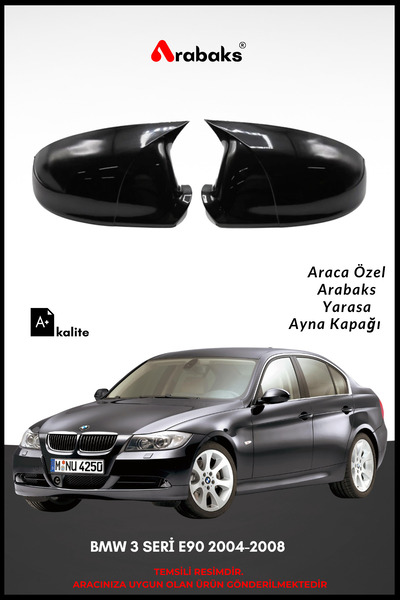 Arabaks BMW 3 SERİ E93 2007-2009 Yarasa Ayna Kapağı 2'li Takım (BATMAN TİP, D...