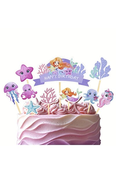 Generic Brand 10Pcs Mermaid Animal Party Decor Birthday Party Decor