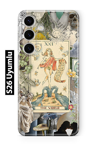 FLAMENKO Samsung Galaxy S26 Compatible Artistic Tarot Collage Patterned Trans...