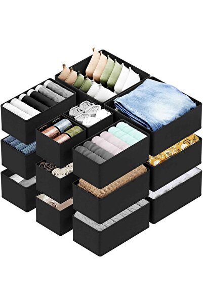 Arabest 18 Pack Drawer Organizer Bins,3 Sizes Fabric Dresser Dividers,Closet ...